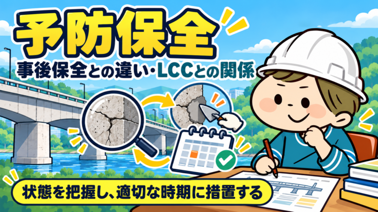 予防保全。事後保全との違いと措置の時期を確かめる。